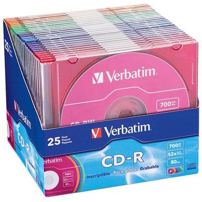 CD-RECORDABLE VERBATIM CASE 25PK