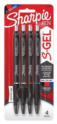 PEN SHARPIE RETRACTABLE GEL PEN POINT 0.7MM CD4 ASST BUSINESS