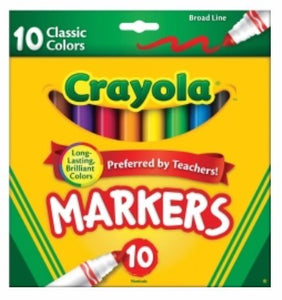 MARKERS CRAYOLA BROAD LINE CLASSIC 10PK