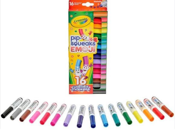 CRAYOLA 16 PIP-SQUEAKS WASHABLE EMOJI MARKERS 