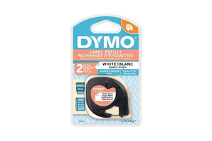 LABEL TAPE DYMO LETRA-TAG PAPER 12MM WHITE PK2