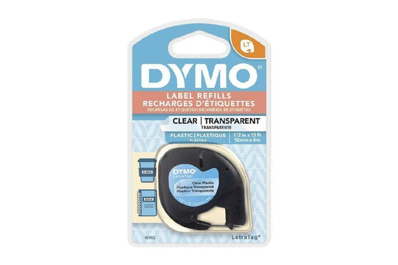 LABEL TAPE DYMO LETRA-TAG PLASTIC CLEAR