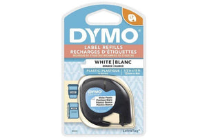 LABEL TAPE DYMO LETRA-TAG PLASTIC PEARL WHITE