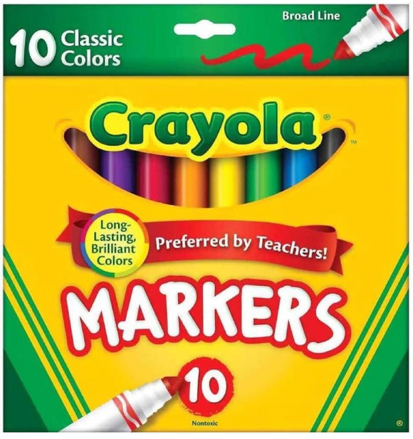 MARKERS CRAYOLA BROAD LINE CLASSIC 10PK