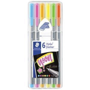 PEN STAEDTLER TRIPLUS FINELINER ASST NEON WLT6