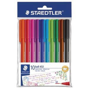 PEN STAEDTLER BP STICK ICE 432 MED ASST WLT10