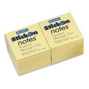 STICK ON NOTES BEAUTONE YELLOW 76X76MM