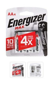 BATTERY ENERGIZER E91 AA BP4
