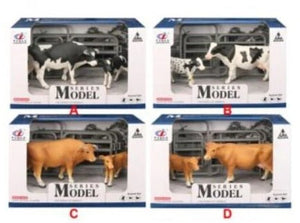 FARM ANIMALS COW WITH CALF WITH ACCESSORIES