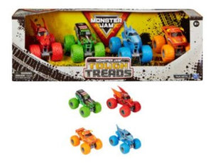 MONSTER JAM 1:64 DIECAST 4PK TOUGH TREADS