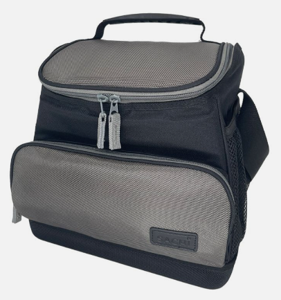 SACHI 'RUGGER'INSULATED COOLER BAG 12L - BLACK/SILVER