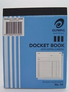 DOCKET BOOK OLYMPIC NO 54