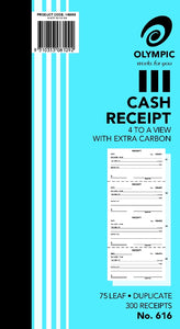 CASH REC BOOK OLYMPIC 616 DUP 4TV 254X13