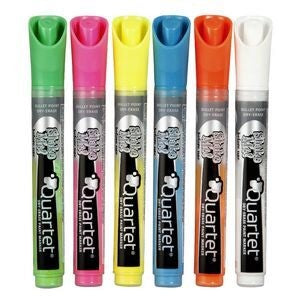 MARKER LED QUARTET NEON DRY ERASE ASST COLOURS PK6