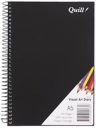 DIARY VISUAL ART QUILL A5 SPIRAL 60LF