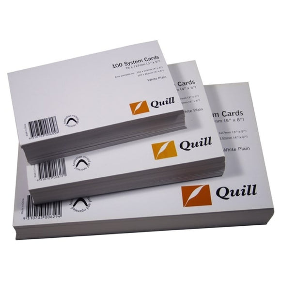 SYSTEM CARDS QUILL 6X4 RULED WHITE PK100
