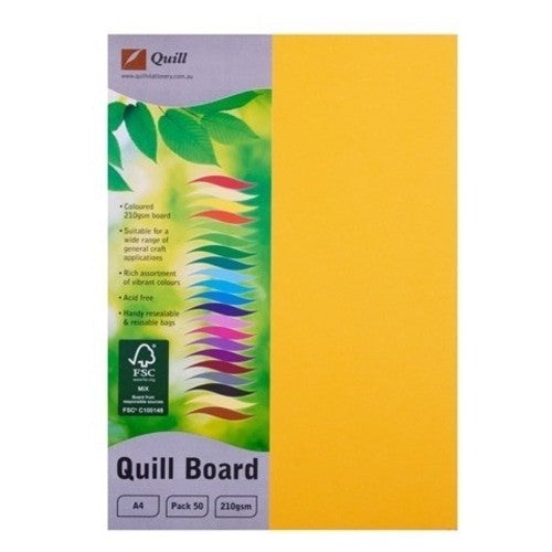 CARDBOARD QUILL A4 XL SUNSHINE PK50