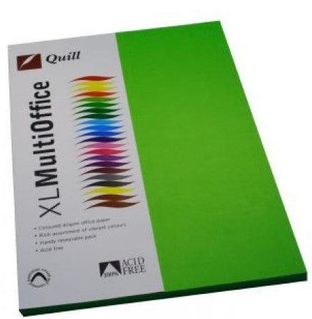 COPY PAPER QUILL A4 XL 80 GSM LIME PK100
