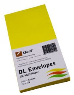 ENVELOPE QUILL DL XL MULTIOFFICE LEMON P