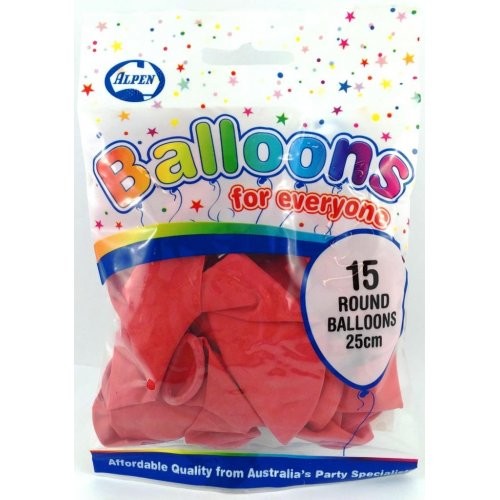 BALLOONS ALPEN LGE RED 15S