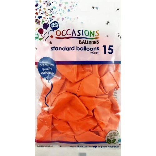 BALLOONS ALPEN LGE ORANGE 15S