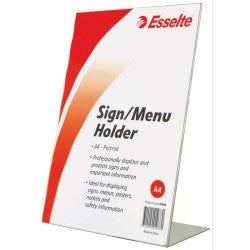 MENU/SIGN HOLDER ESSELTE A4 SLANTED PORTRAIT