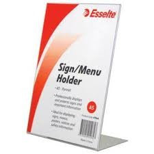 MENU/SIGN HOLDER ESSELTE A5 SLANTED PORTRAIT