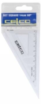 SET SQUARE CELCO 140MM 60 DEGREES CLEAR
