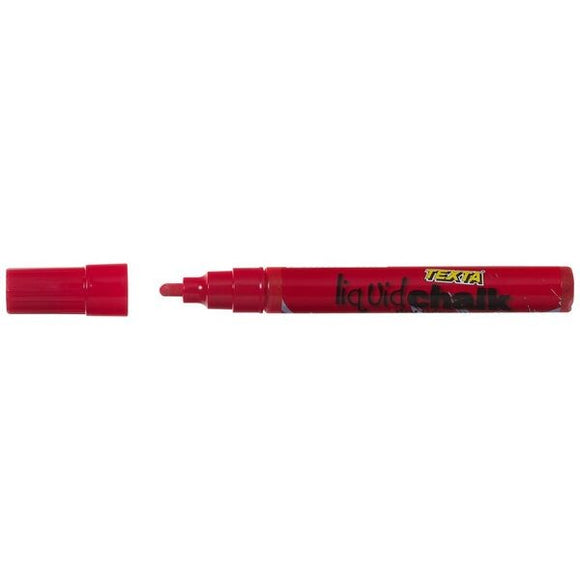 MARKER LIQUID CHALK TEXTA WET WIPE BULLET RED