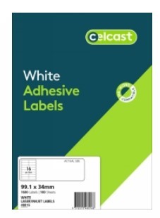 LABELS CELCAST 8UP 99.1X67.7MM LASER/INKJET WHITE PK100