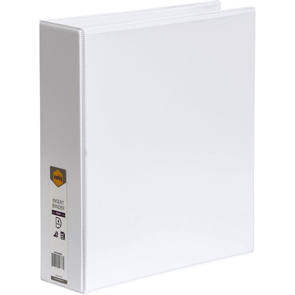 BINDER INSERT MARBIG A4 CLEARVIEW 4 D-RING 50MM WHITE