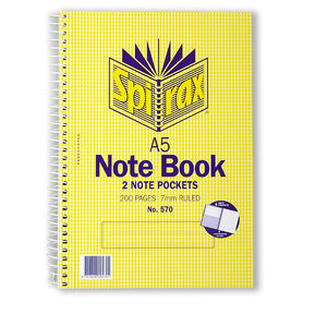 NOTE BOOK SPIRAX #570 A5 210X148MM 200LF