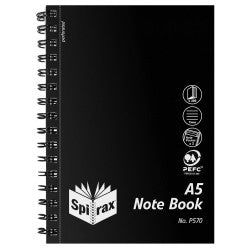 NOTEBOOK SPIRAX P570 A5 S/O 200LF BLK