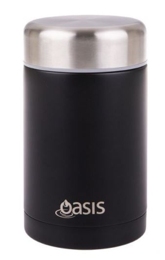 OASIS S/S DOUBLE WALL INSULATED FOOD FLASK 450ML - MATTE BLACK