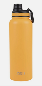 S/S DOUBLE WALL INSULATED "CHALLENGER" SPORTS BOTTLE W/SCREW CAP 1.1L (NEON ORANGE)