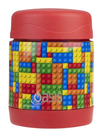 KIDS FOOD FLASK S/S INS 300ML-BRICKS