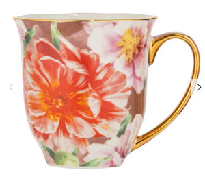 BOLD BLOOMS PEACH PEONY MUG