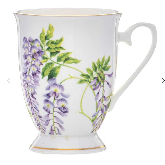 BOTANICAL SYMPHONY WISTERIA FOOTED MUG