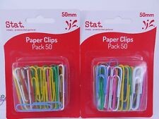 PAPER CLIPS STAT 50MM LGE MULTI COLOUR PK50