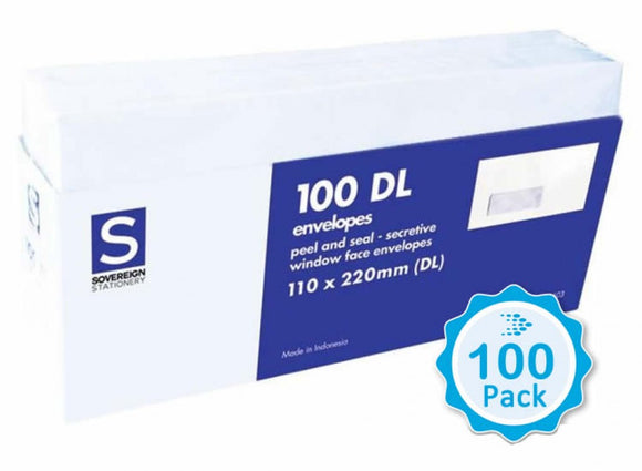 ENVELOPE SOVEREIGN DL W/FACE PEEL/SEAL P