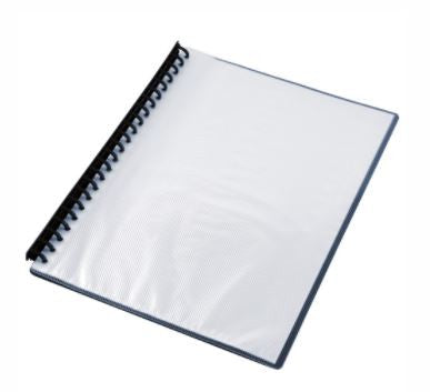 DISPLAY BOOK SOVEREIGN A4 REFILLABLE CLEAR FRONT BLACK 20P