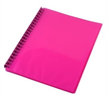 DISPLAY BOOK SOVEREIGN A4 REFILLABLE GLOSS PINK 20P