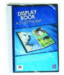 DISPLAY BOOK SOVEREIGN A3 20 POCKET BLAC