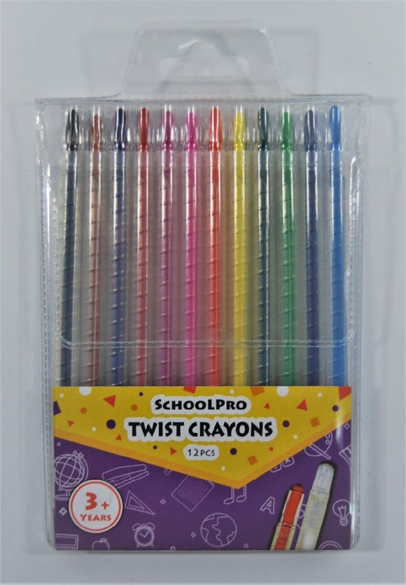 CRAYONS SCHOOLPRO TWISTABLE 12PK