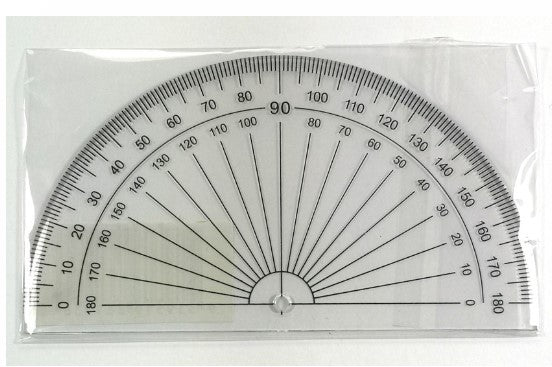 PROTRACTOR GNS 10CM 18DEGREES CLEAR