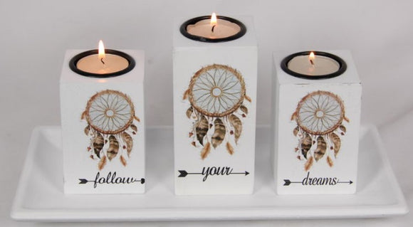 CANDLE HOLDER FOLLOW YOUR DREAMS 28CM 