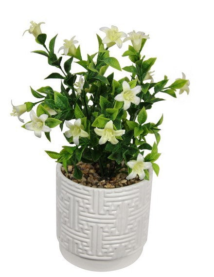 FLOWER IN WHITE DECOR POT 30CM