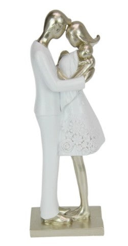 24CM CHAMPAGNE GOLD COUPLE W/BABY