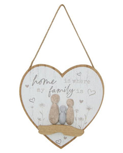 HEART SHAPE FAMILY HANGING 18CM