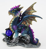 DRAGON W/ORB ON ROCK 15CM